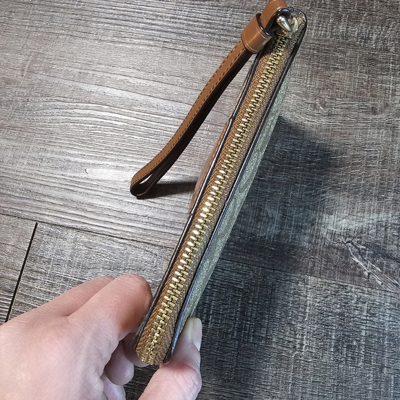 Coach - Tan and Brown Signature Wristlet - Picture 7 of 7